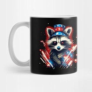 Magic raccoon proudly American Flag Mug